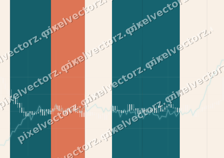 Glowing neon chart background in teal and orange