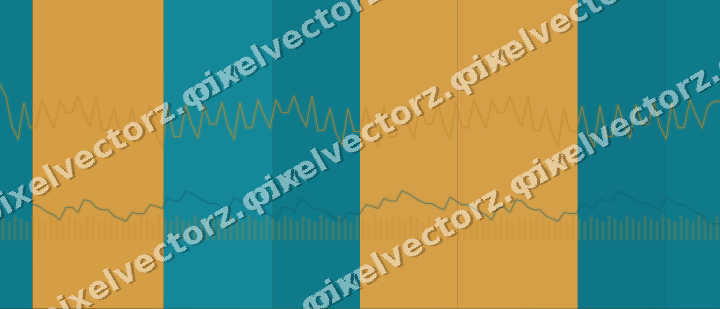 Glowing neon chart background in amber and teal