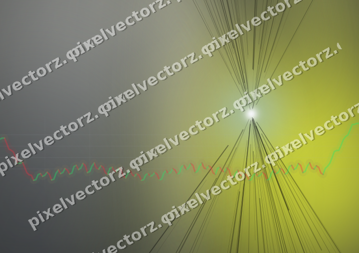Glowing neon chart background in yellow and grey