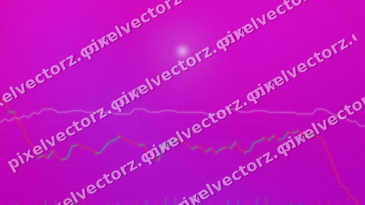 Glowing neon chart background in purple and blue