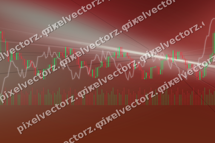 Glowing neon chart background in red and pale lime
