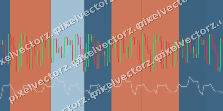 Glowing neon chart background in orange and cyan