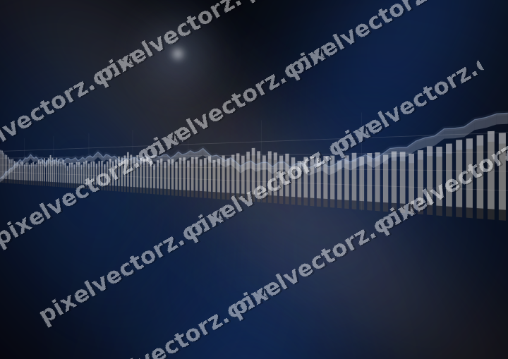 Glowing neon chart background in blue and red