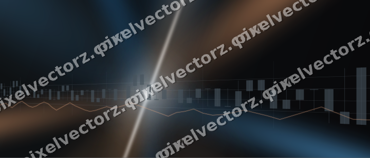 Glowing neon chart background in blue and orange