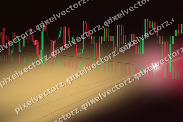 Glowing neon chart background in pink and red