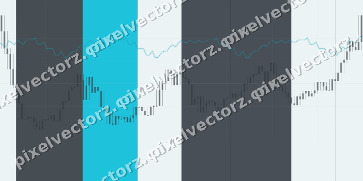 Glowing neon chart background in teal and pale cyan