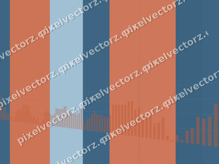Glowing neon chart background in orange and cyan
