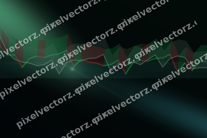 Glowing neon chart background in green and teal