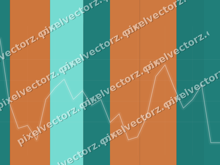 Glowing neon chart background in orange and teal