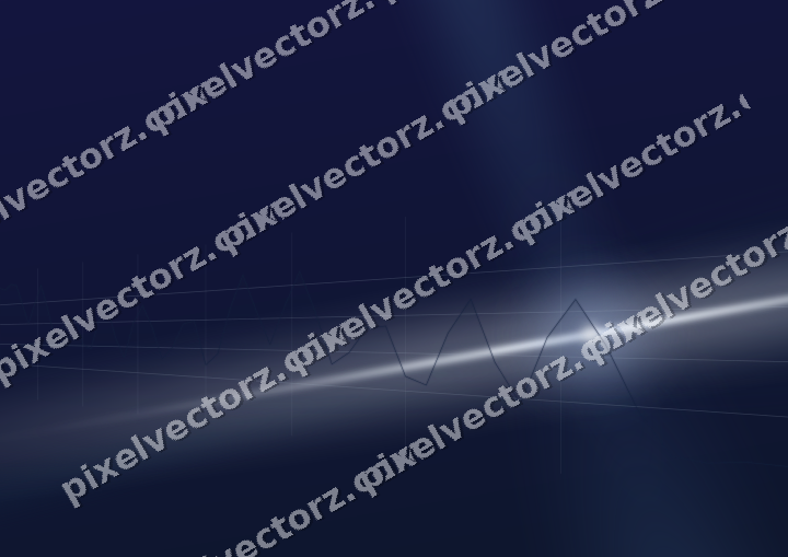 Glowing neon chart background in dark blue and white