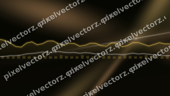 Glowing neon chart background in amber and orange