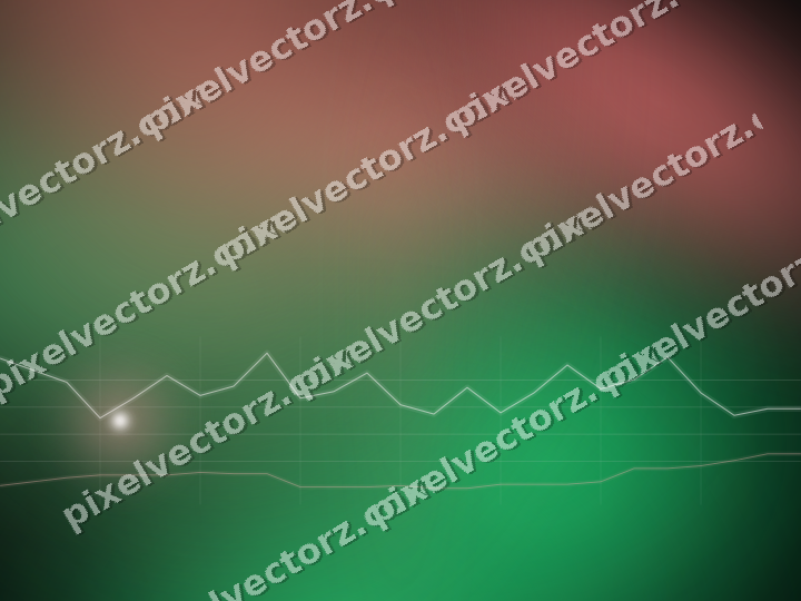 Glowing neon chart background in red and green