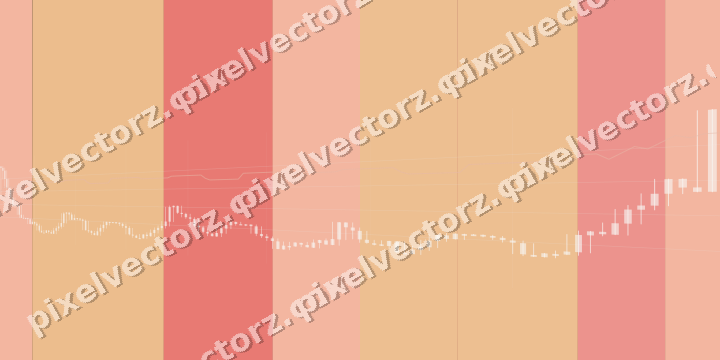 Glowing neon chart background in red and orange