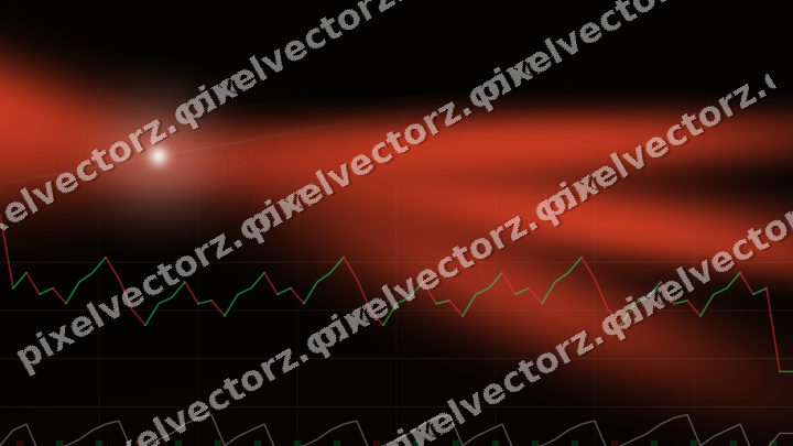 Glowing neon chart background in red and orange