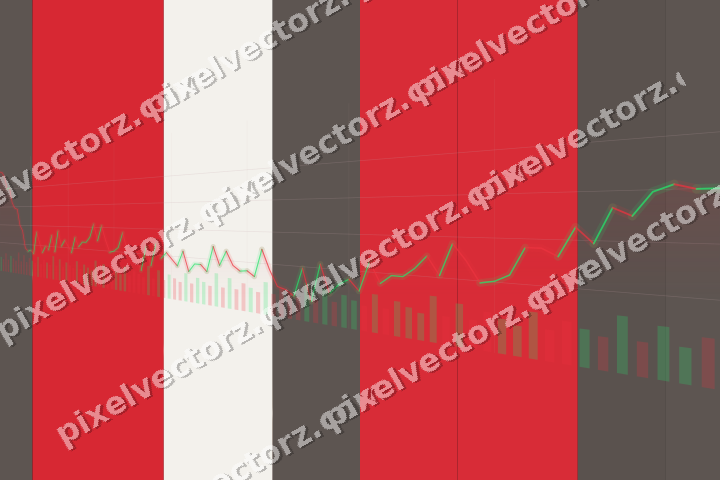 Glowing neon chart background in red and amber