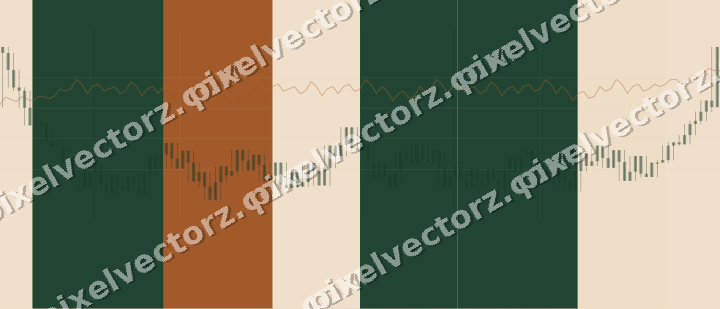 Soft pastel chart background in dark green and orange