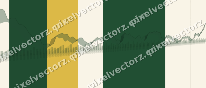 Glowing neon chart background in green and amber