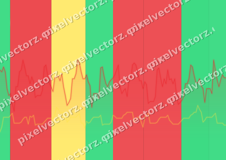 Glowing neon chart background in red and orange