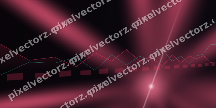 Glowing neon chart background in pink and amber