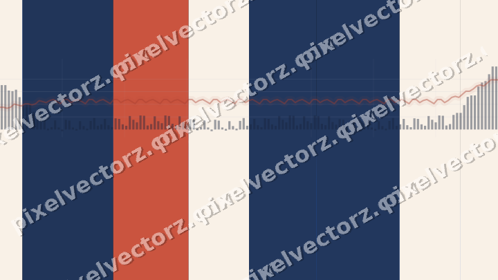 Glowing neon chart background in blue and red