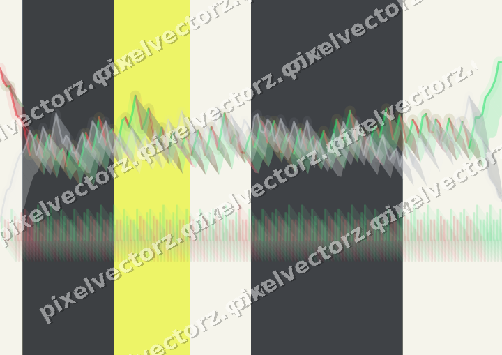 Glowing neon chart background in blue and yellow