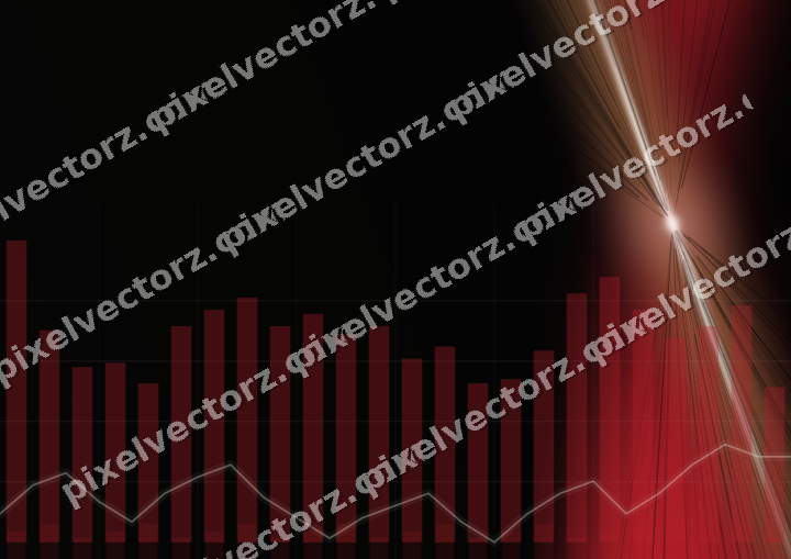 Glowing neon chart background in red and amber