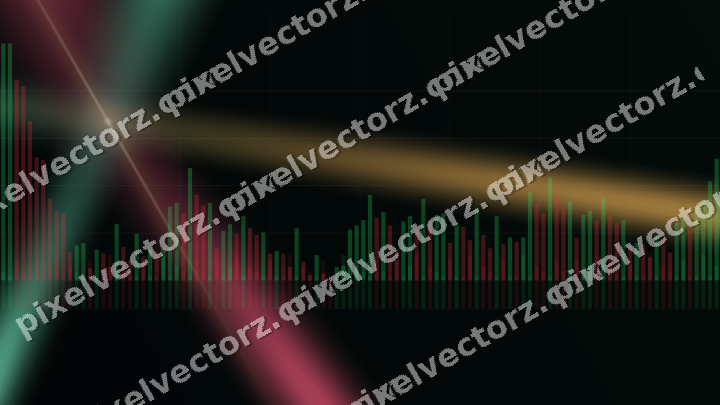 Glowing neon chart background in pink and amber