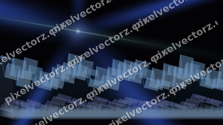 Glowing neon chart background in blue and cyan
