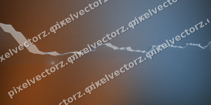 Glowing neon chart background in blue and orange