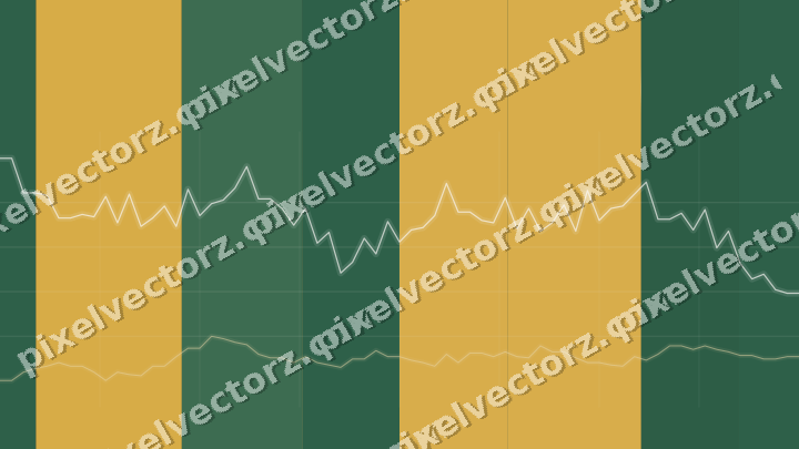Glowing neon chart background in amber and dark green