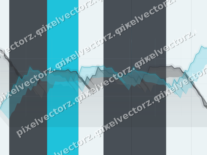 Glowing neon chart background in blue and teal