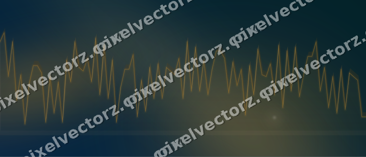Glowing neon chart background in amber and dark teal