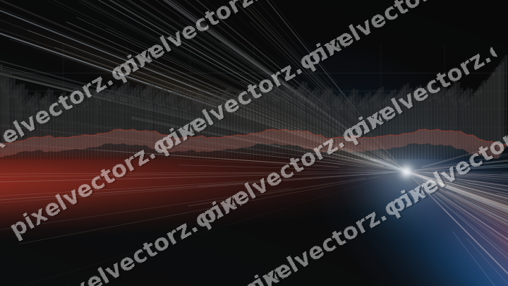 Glowing neon chart background in blue and red