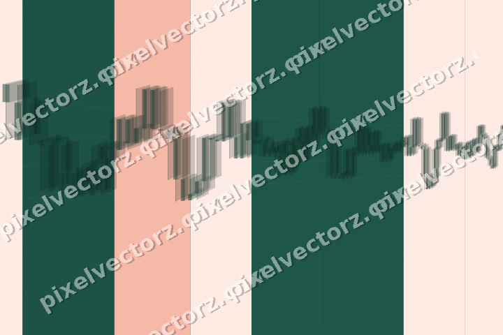 Glowing neon chart background in green and orange