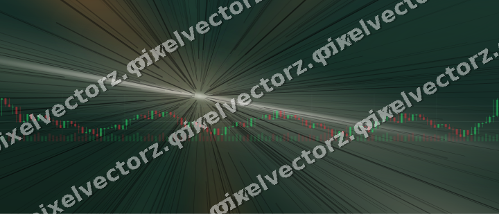 Glowing neon chart background in dark green and orange