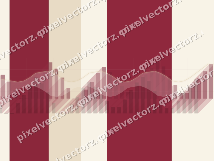 Glowing neon chart background in pink and red
