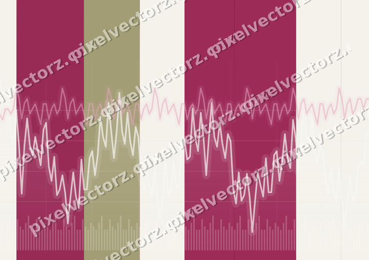 Glowing neon chart background in pink and yellow