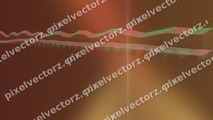 Glowing neon chart background in orange and amber