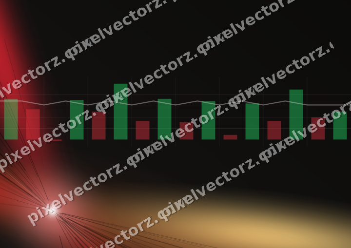 Glowing neon chart background in red and amber