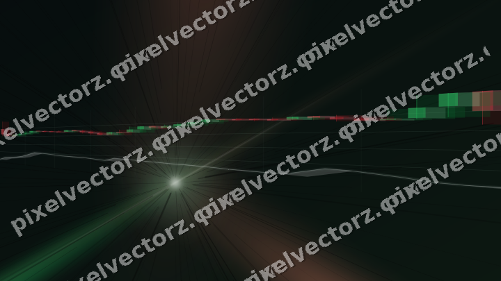 Glowing neon chart background in green and red