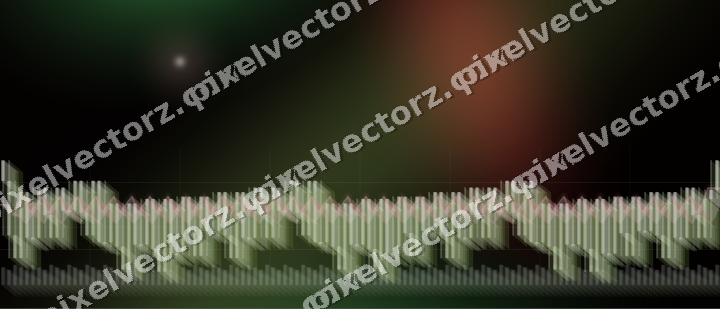 Glowing neon chart background in red and green