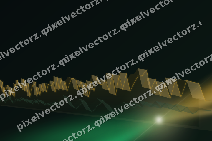 Glowing neon chart background in amber and green