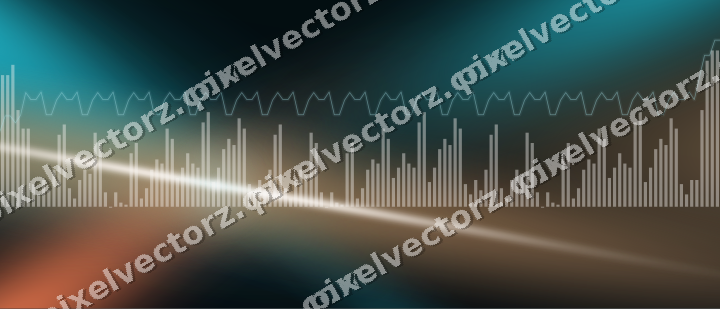 Glowing neon chart background in teal and orange