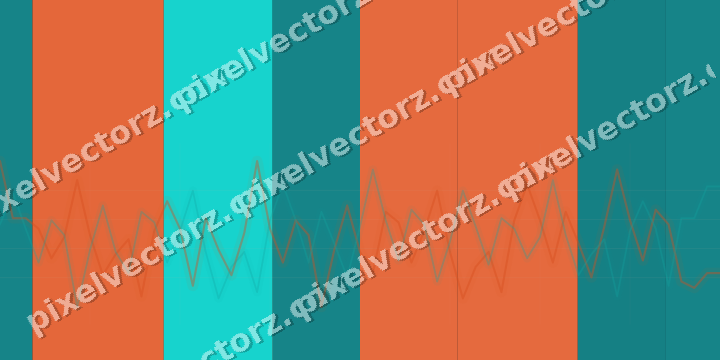 Glowing neon chart background in orange and teal