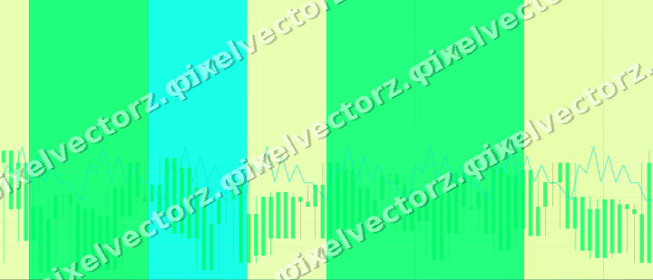 Glowing neon chart background in green and lime