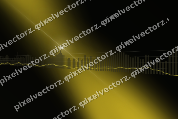 Glowing neon chart background in amber and yellow