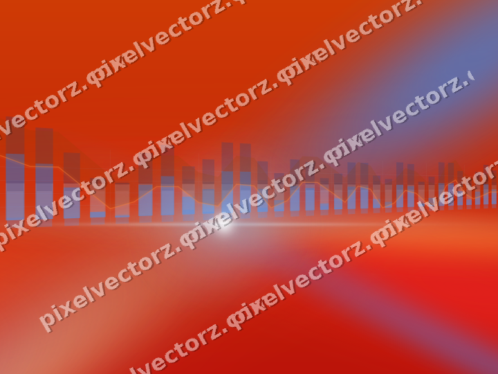 Glowing neon chart background in blue and red