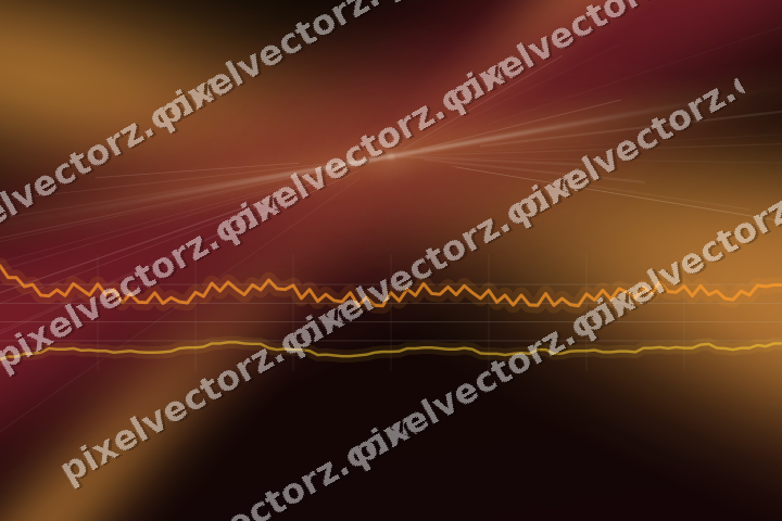 Glowing neon chart background in orange and amber