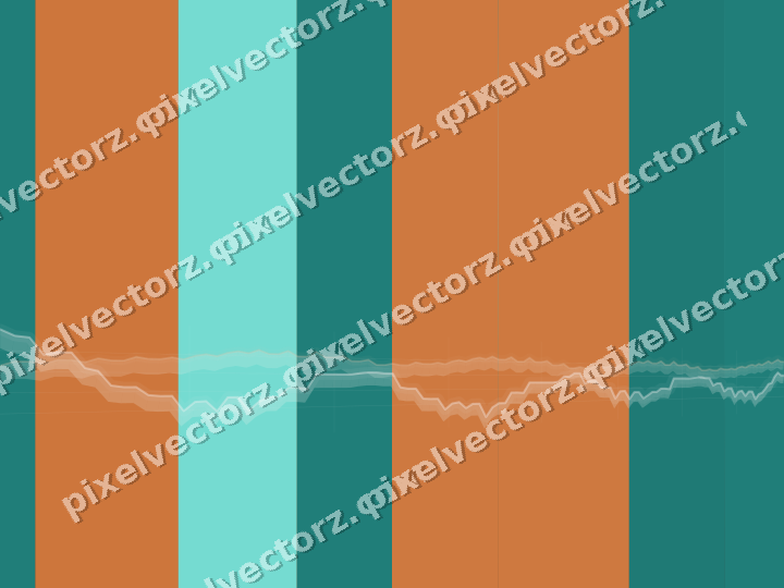 Glowing neon chart background in orange and teal