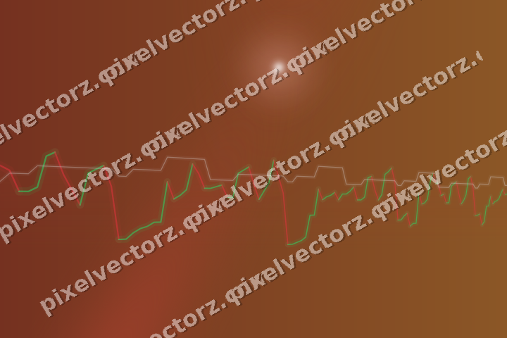 Glowing neon chart background in red and orange